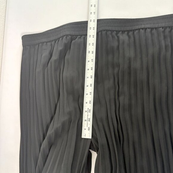 Chicos Accordion Pleat Wide Leg Pants Size 3.5 US XL 18 Black Pull On Palazzo - Picture 9 of 12